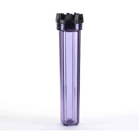 Hydronix HF5-20CLBK34PR Water Filter Housing 20" RO, Whole House, Hydroponics - 3/4" Ports, Clear Body w/PR