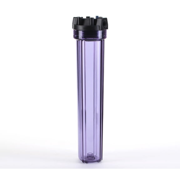 Hydronix HF5-20CLBK34PR Water Filter Housing 20" RO, Whole House, Hydroponics - 3/4" Ports, Clear Body w/PR