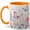 Orange, variant on Watercolor Butterfly Flower Coffee Mug, Pastel Floral Garden Mug for Women, 11 oz Ceramic Cup