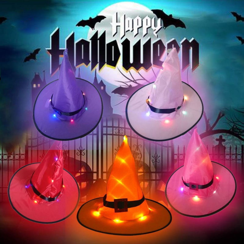 Halloween Witch Hat Lights for Outdoor Hanging Glowing Halloween Witch ...