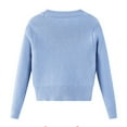 thumbnail image 7 of AHTJRT Girls Dance Wrap Sweater V Neck Long Sleeve Ballet Jumper Tops Slim Fit Fal Spring Warm Knitted Pullover for Leotards Blue 10-11 Years, 7 of 7