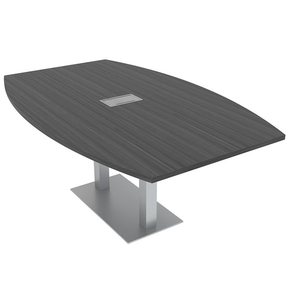 6 Person Boat Conference Table with Metal Base Data And Electric Unit