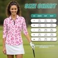 thumbnail image 7 of Uorisanigo Pink Leopard Print Womens Golf Shirt Versatile Women's 3/4 Sleeve Athletic Golf Shirts with 1/4 Zipper Polyester Spandex Fabric Breathable Tennis Tops for Workout Sports, 7 of 7