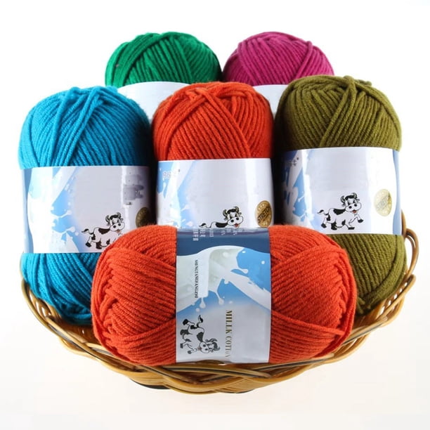 Worallymy, multicolor, cálido, DIY, hilo de algodón de leche, hilo de suéter para bebé, tejido de punto para niños, manta tejida a mano, hilo de ganchillo Worallymy JD735895304