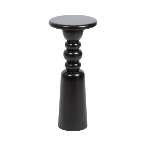 Kate and Laurel Tirollo Modern Round Drink Table, 10 x 10 x 22, Black, Living Room Accent Pedestal Table with Turned Base for Use as Indoor Plant Stand