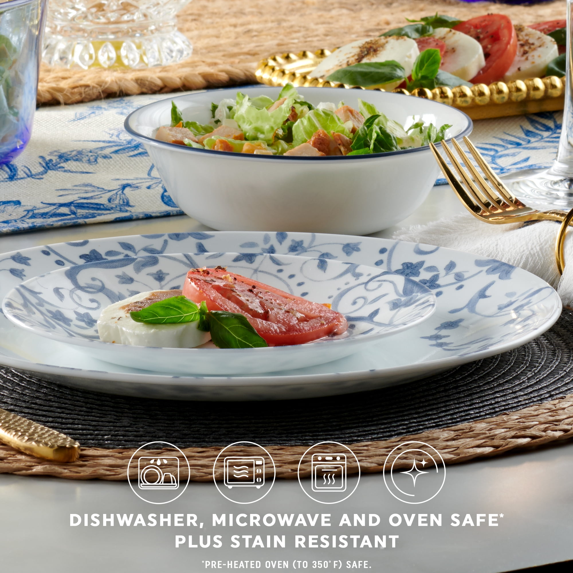 Corelle Darlington 12-Piece Glass Dinnerware Set (Service for 4)