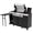 5 Burner Black, variant on Brand Man 4-Burner Outdoor Gas Kitchen Grill Island with Side Burner, BBQ Station with Storage Cabinets and Fold-out Prep Table, LPG/NG Convertible