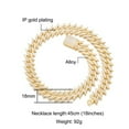 thumbnail image 2 of FEEL STYLE Male Zircon Gold Plated Spike Cuban Chain Necklace for Men Teen 18MM 18", 2 of 5