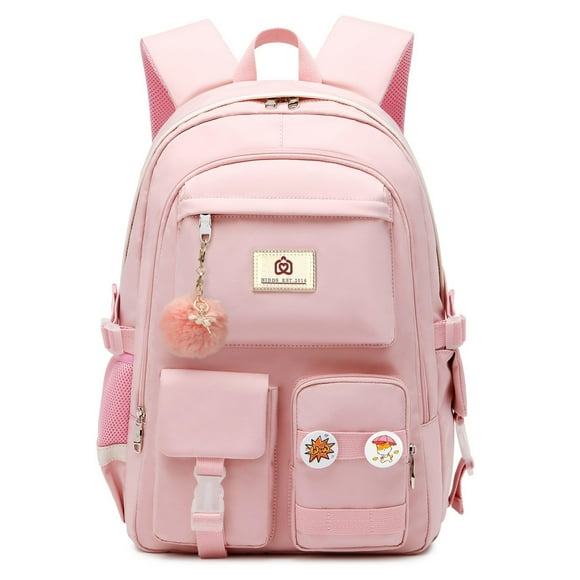 Mochila para portátil Hidds School Bag College 15.6 pulgadas, rosa, para niñas