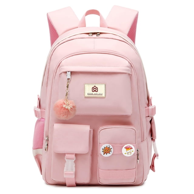 Mochila para portátil Hidds School Bag College 15.6 pulgadas, rosa, para niñas