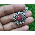 thumbnail image 4 of Beautiful Madagascar Red Ruby Faceted Gemstone Handmade 925 Sterling Silver Pendant 15 mm, 4 of 4