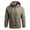 Khaki, variant on Rrxhxhs Raincoat for Men Solid Color Detachable‑Hood Long Sleeve Windproof Waterproof Hooded Outdoor Jacket with Multi Zipper Pockets