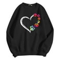 thumbnail image 5 of Luwomo Womens Dog Mom Sweatshirts Heart Dog Paw Print Colorblock Long Sleeve Crewneck Casual Cute Sweatshirt,A-Black,L, 5 of 5