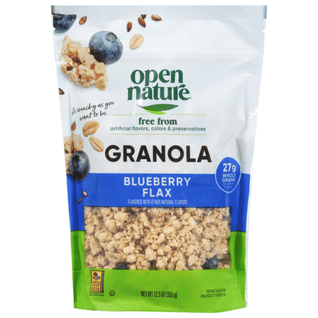 O N Blueberry Flax Granola Whole Grains 12.5 Oz
