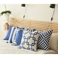 thumbnail image 3 of Geometric Blue&White Square 18" x 18" Throw Pillow Cover, 3 of 8