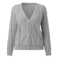 thumbnail image 4 of Vedolay Sweaters for Women Open Front Knit Coat Shrugs for Women Gray,2XL, 4 of 5