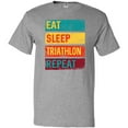 thumbnail image 3 of Inktastic Running Eat Sleep Triathlon Repeat T-Shirt, 3 of 5