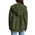 thumbnail image 5 of Women's Sweatshirt Corduroy Zip Up hoodie Oversized Drawstring Long Sleeve Sweatshirt Coat Casual Hooded Outerwear Top with Side Pockets for Spring Winter, 5 of 5