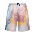 thumbnail image 2 of Men's Pajama Shorts Bottoms with Pockets Soft Lightweight Lounge Sleep Wear Blue Pink Yellow Marble, 2 of 6