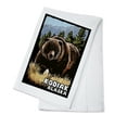 thumbnail image 1 of Kodiak, Alaska, Grizzly Bear, Scratchboard (100% Cotton Tea Towel, Decorative Hand Towel, Kitchen and Home), 1 of 3