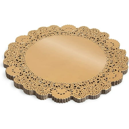

Lace Metallic Paper Doilies Rose Gold Foil Placemats (10 in 100 Pack)