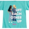 thumbnail image 3 of Barbie - Lift Each Other Up  - Girls Fitted Short Sleeve Graphic T-Shirt, 3 of 5