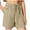 Khaki, variant on Diufon Girls Linen Shorts Kids Summer Casual Drawstring Elastic High Waist Shorts Vacation Beach Shorts