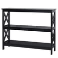 thumbnail image 6 of Costway 3-Tier Console Table x-Design Bookshelf Sofa Side Accent Table w/Shelf Black, 6 of 11