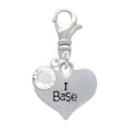 thumbnail image 2 of Delight Jewelry Silvertone I Base Heart - Silvertone Clip on Charm with Clear Crystal Drop, 2 of 4
