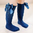 thumbnail image 6 of Krdevn Baby Socks - Toddler Baby Kids Girls Solid Knee-High Socks Stockings Mid-Calf Length Princess Sock - Socks for Baby Girl,Color:Blue,Size:3-18 Months, 6 of 6