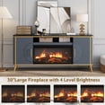 thumbnail image 6 of Vecenuy Fluted Fireplace TV Stand Up to 80" TVs, Modern Entertainment Center with 30" Electric Fireplace, Luxury Media Console with Adjustable Shelves for Living Room, Navy Blue, 6 of 8