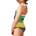 thumbnail image 4 of FOR U DESIGNS Fashion One Piece Halter Swimsuit Teens Casual Lace-up Bathing Suit for Girls 7-8T Jamaican Flag Off Shoulder Sleeveless Swimwear, 4 of 6