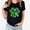 Black, variant on LSLJS Ladies Saint Patrick's Day Printed T-shirt With Round Neck and Short Sleeved Top, Gifts for Women