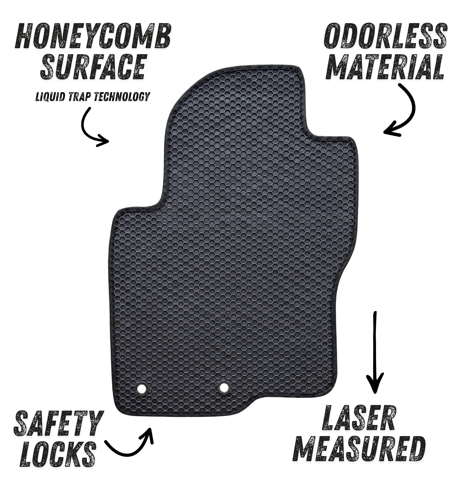 ecoMats All Weather Floor Mats for 2011 to 2021 Nissan Frontier Crew Cab, Front and Rear, Honeycomb