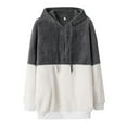 thumbnail image 1 of WEAIXIMIUNG Maternity Sweatshirts Women's Lined Winter Coat Mid Length Solid Color Hooded Jacket, 1 of 3