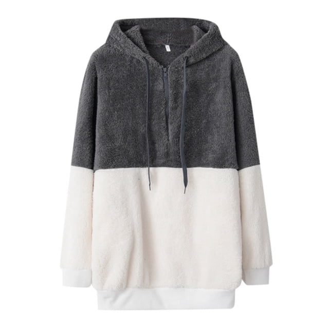 WEAIXIMIUNG Maternity Sweatshirts Women's Lined Winter Coat Mid Length Solid Color Hooded Jacket
