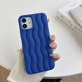 thumbnail image 3 of Funda para iPhone con diseño de ondas 3D y bordes rizados, de silicona suave, fina, a prueba de golpes (azul, iPhone 12/12 Pro), 3 of 8