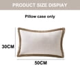 thumbnail image 2 of 1 pieza de funda de almohada con adorno de granja, arpillera con ribete de lino, almohada para exteriores con bordes personalizados, 12x 20", 2 of 5