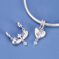 thumbnail image 5 of 925 Sterling Silver Praying Hands Cross Heart Dangle Charm For Bracelets & Bangle Pendant Jewelry, 5 of 6