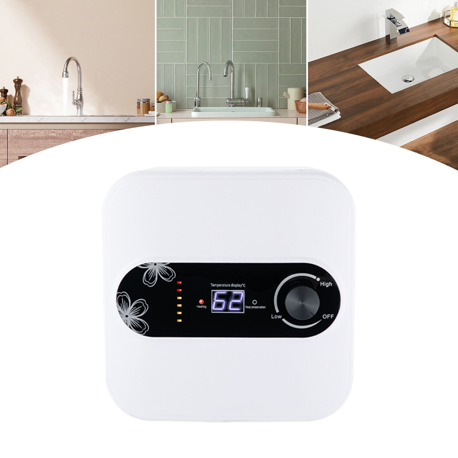 Miumaeov 8L Mini-Tank Electric Instant Water Heater 110V 1500W Hot Water Heater for Bathroom Kitchen
