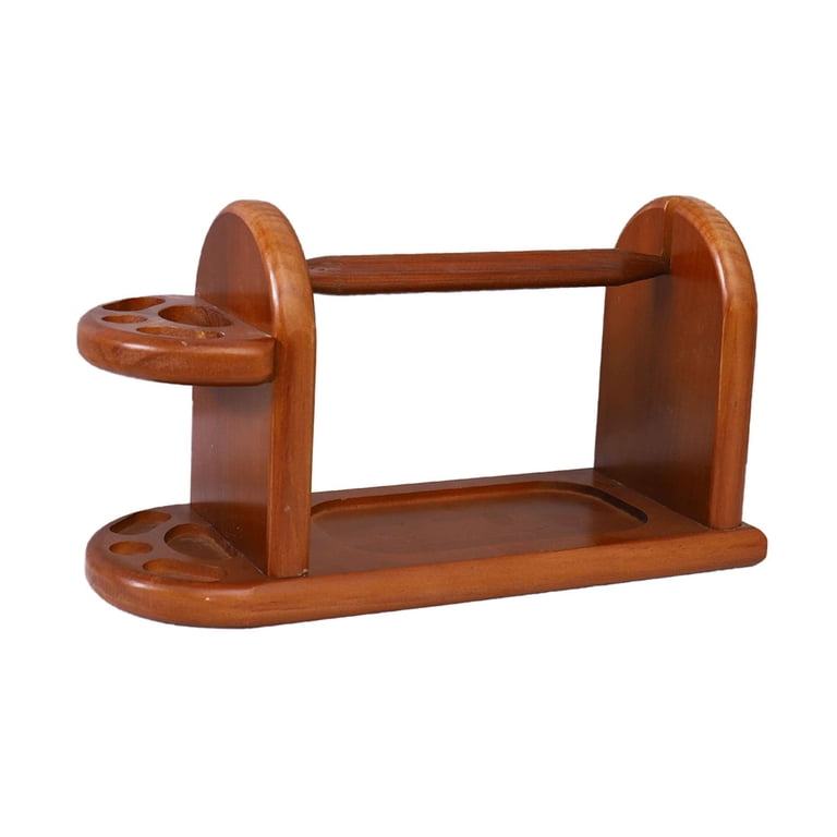 Wooden Yarn Holder With Phone Stand & Hook Storage - Magnetic Spinner For Knitting