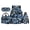 Blue Leaf, variant on Penguin Winter Backpack Pack, 17 Inch Spacious Kids Bookbag Comes with Thermal Lunch Box, Stationery Bag and Water Bottle Carrier for Elementary Students