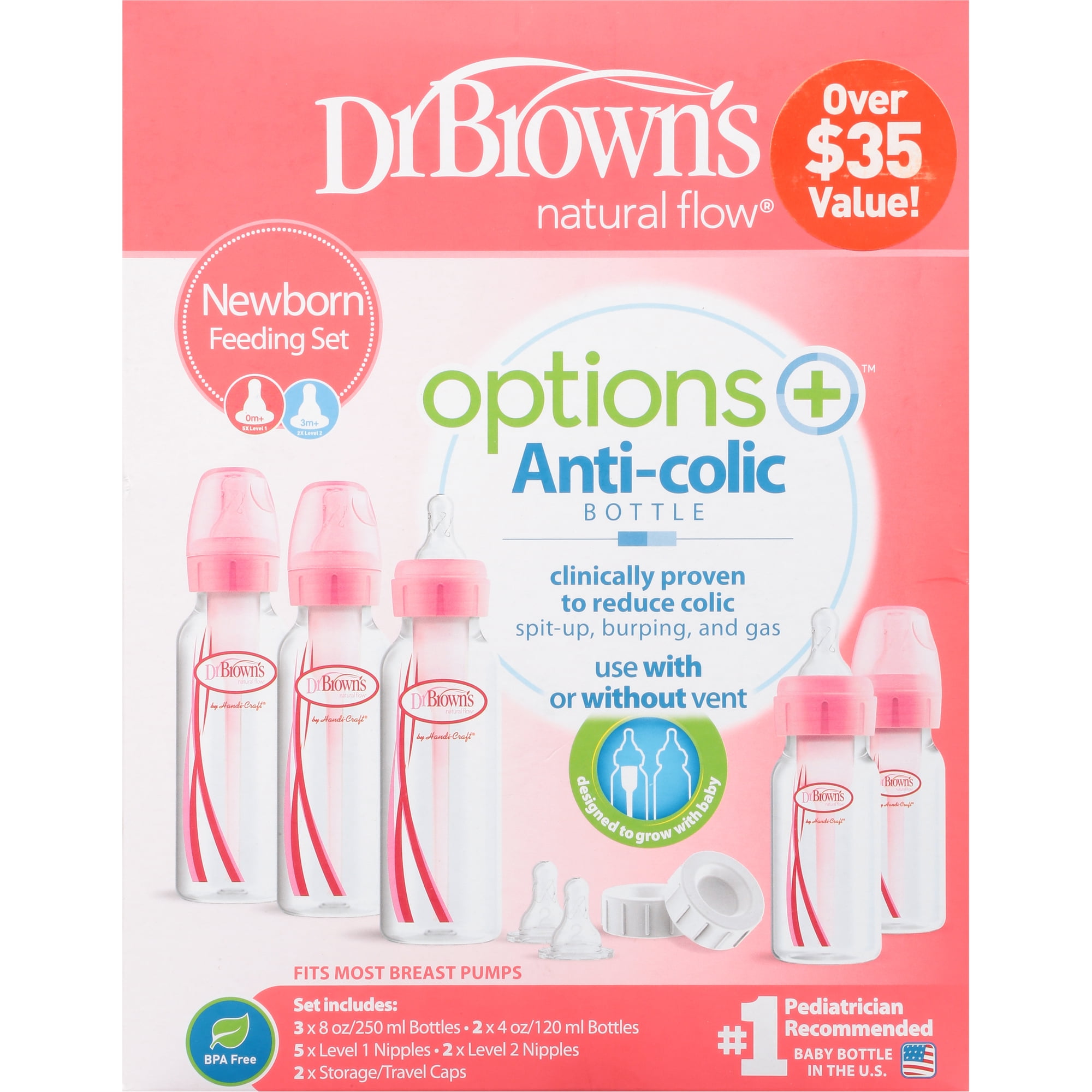 Dr. Brown's Options Feeding Bottles Gift Set in Pink