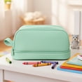 thumbnail image 6 of allydrew 4 Compartment Large Capacity Pencil Case, Pencil Pouch for Stationery Tools, Aqua, 6 of 6