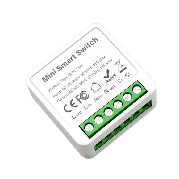 Mosiee For Tuya Smart Switch Wifi Smart Mini Pass-Through Concealed Box Pass-Through As A 1 Way Or 2 Way Circuit Without Separate Hub