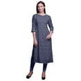 thumbnail image 1 of Bimba 3/4 Sleeve Straight Tunic Tops Printed Kurta Summer Wear For Women, 1 of 6