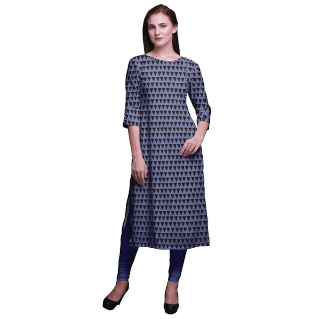 Bimba Tunique Droite à Manches 3/4, Hauts Imprimés, Kurta, Tenue d'Été pour Femmes