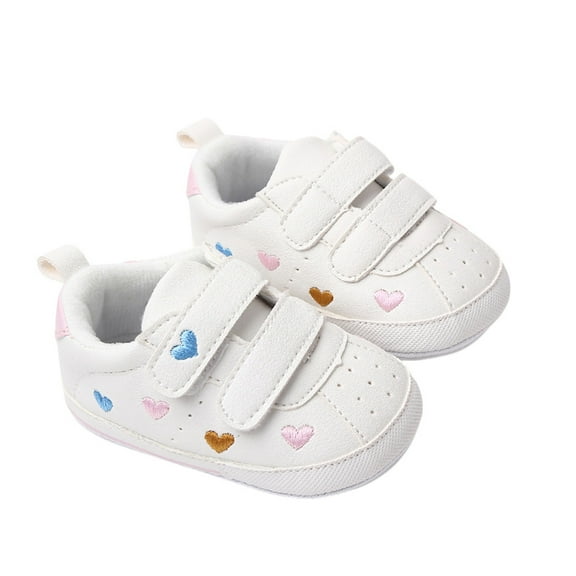 nvzhuang Baby Sneaker, PU Leather Heart/Star Non-slip Flats First Walking Shoes for Girls Boys