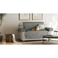 thumbnail image 1 of Housse de causeuse en tissu peluche SmartFit, housse de mobilier en 3 pièces, pour chiens/chats, gris, 1 of 7