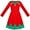Red Green, variant on Girls Dress Christmas Santa Hat Long Sleeve Party New Year 5 Years